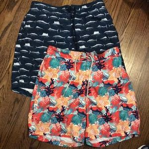 2 pair men’s Nautica brand swim shorts/trunks